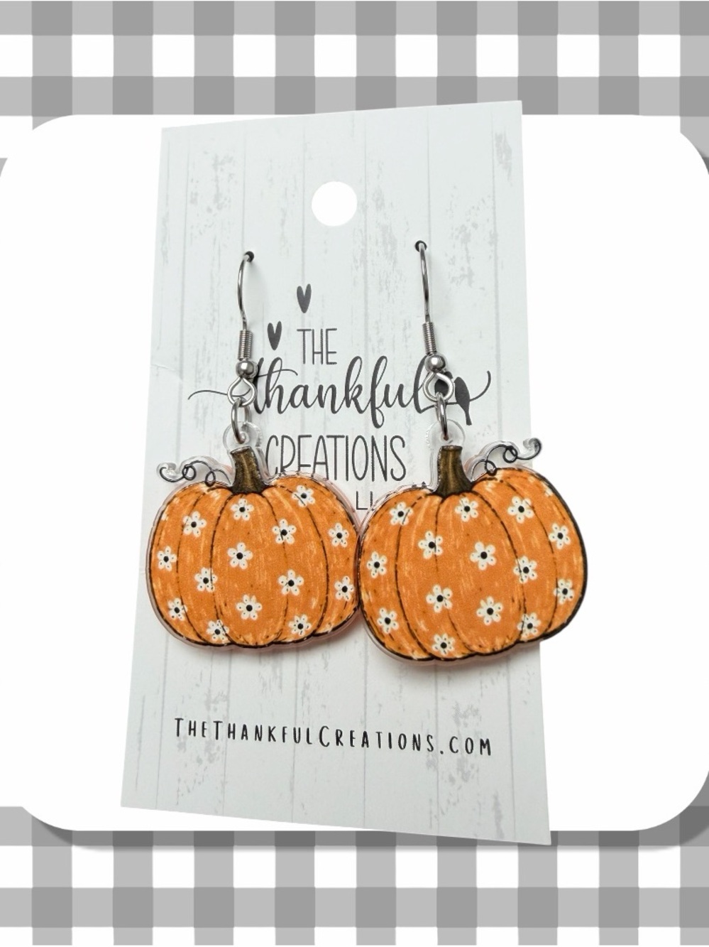 🦄 Pumpkin Daisy Earrings | Double Sided Acrylic